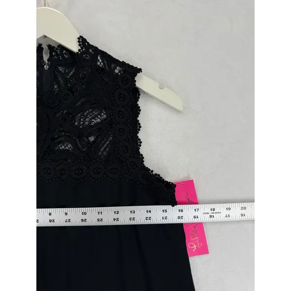 Lilly Pulitzer Harmon Shift Dress Onyx Black Lace High Neck 006345 Womens Size 0 - Image 4