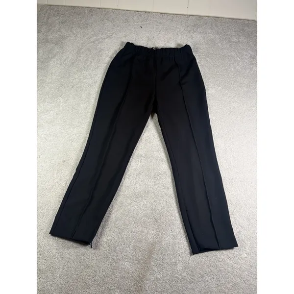 Anthropologie Womens Black Pintuck Tapered Ankle Zip Pull-On Pants small black - Image 3