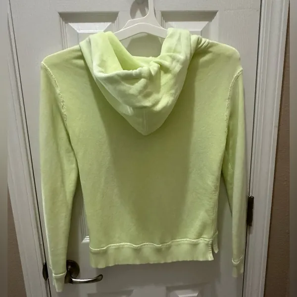 AMERICAN EAGLE neon green hoodie size XS distressed 100% cotton - Image 9