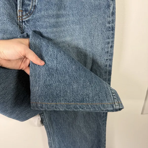 Reformation Mid‎ Crop Flare Jeans Baltic Wash Button Fly READ Womens 29 - Image 5