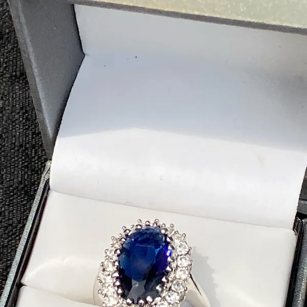 💎💙 NWT NIB New Directions Princess Diana Style Size 10 Sapphire Blue Style Cubic Zirconia Crystal Ring $20.00 💙💎 - Image 10