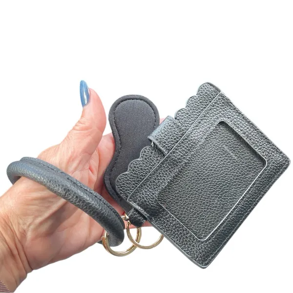 Wristlet I.D. Card and Money Holder on a Key Chain & Neoprene chapstick holder - Image 3