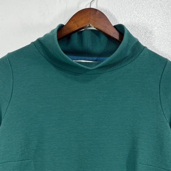 Boden Green Ottoman Ribbed Knit Mock Neck Shift Dress‎ US 6R 3/4 Sleeve - Image 8