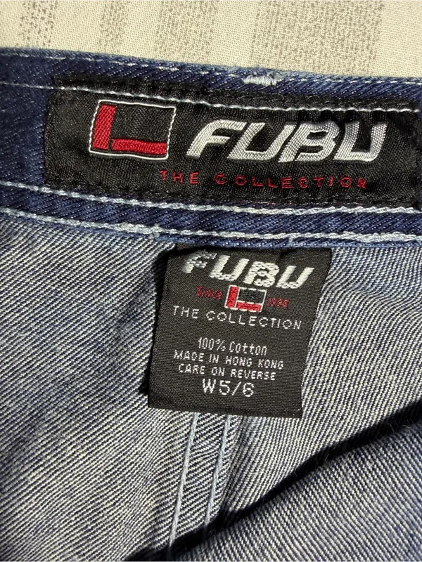 FUBU Navy Denim Cargo Shorts with Side Pocket - Image 5