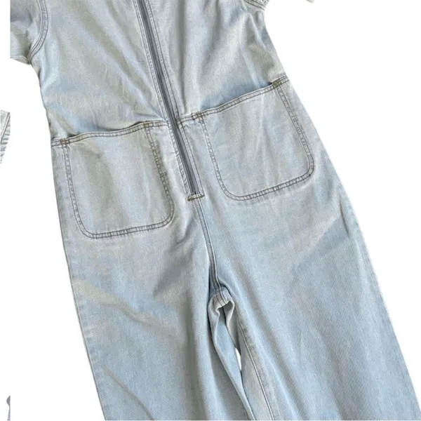NWT Steve Madden Eira Denim Jumpsuit Stone Wash Blue Size XS Retail $129.00 - Image 6