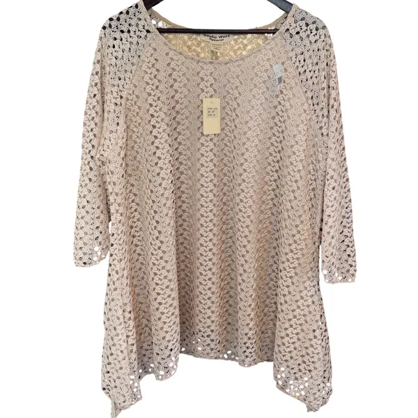 ROMANTIC Lace Crochet Tunic Top Bohemian, elegant, festival cottagecore - Image 3