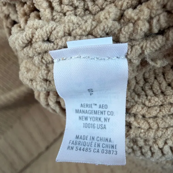 Aerie Women's Small Chunky Knit V-Neck Sweater Tan Chenille Pullover Top - Image 8