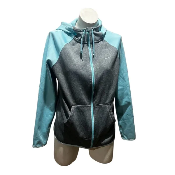 Nike Women's Therma-Fit Full-Zip Hoodie Blue/Gray Size M Hooded Casual - Image 3