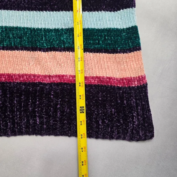 Electric Cozy Whimsy Westbound Multi Color Block‎ Stripe Pullover Sweater Medium - Image 10