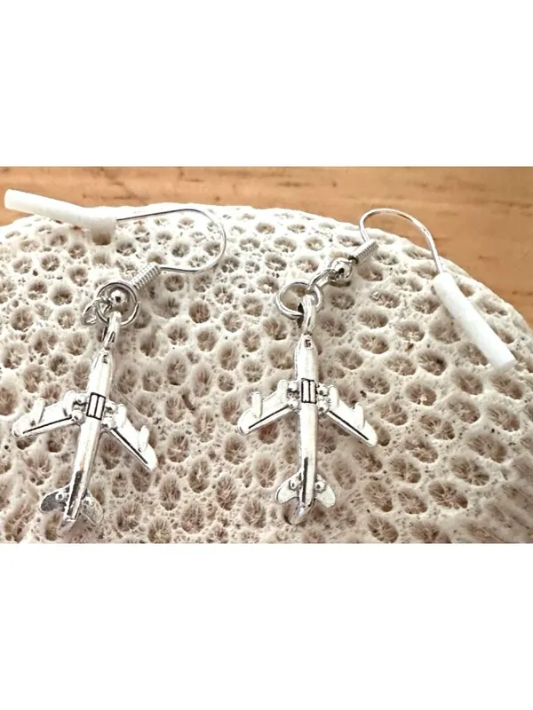 Airplane Earrings New Flight Attendant Gulfstream Aviation Travel Dangle Hooks - Image 11