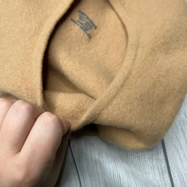 Knitworks 100% Wool Tan Cap Knit Hat - Image 6