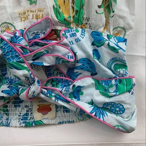 FARM Rio size medium tiered midi cutout new Colorful Tropical Print Dress coveru - Image 4