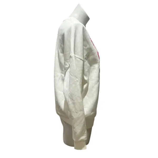 Francesca's Women's M Beige Love Embroidered Long Sleeve Sweatshirt - Image 5