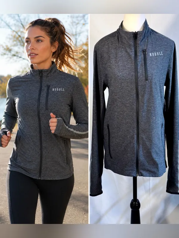 ☀️NOBULL Women's Full Zip Performance Training
Running Jacket Charcoal Gray~M🧡 - Image 2