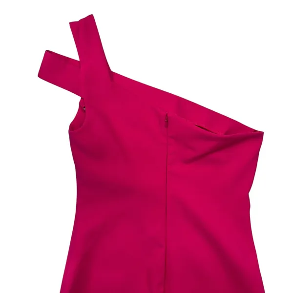 Likely Fuchsia Pink One‎ Shoulder Sheath Bodycon Party Chic Dress Slit Size 8 - Image 8