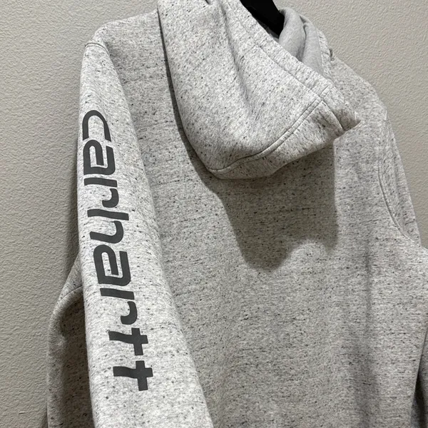 Carhartt Relaxed Fit Mid-Weight Asphalt Heather Gray Woman’s 1X Hoodie Casual - Image 3