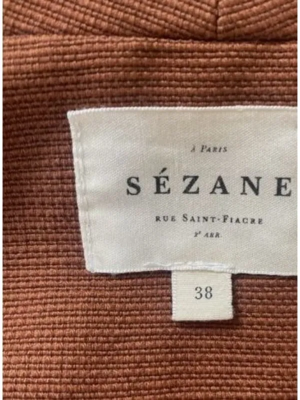 Sézane ALVIN JACKET Hazelnut size38 US 6 brown cotton blazer bust45 - Image 6