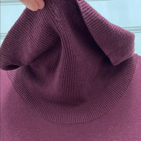 LOFT Plus Rich Burgundy Turtle Neck Sweater Dress - Size 16/18 - Image 3