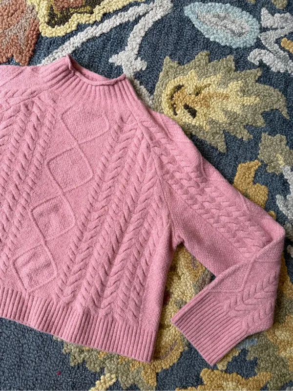 J. Crew Cable-knit Rollneck‎ Sweater in Supersoft Yarn Size Small Dusty Pink - Image 7