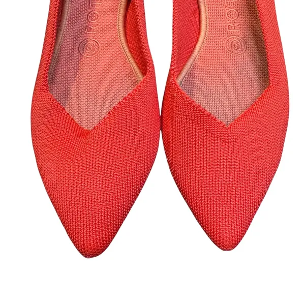 Rothy's The Point Shoes Womens 8.5 Red Knit Pointed Toe Flats Comfort Slip On - Image 2
