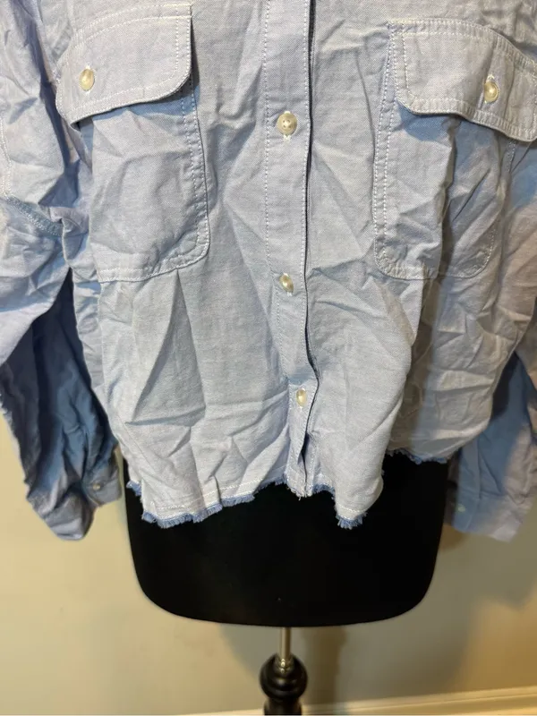 NWT Wild Fable Crop Top Button Down Shirt in Size XL - Image 3