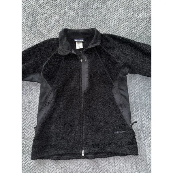 Patagonia Women's Black R1 Polartec Power Grid Full-Zip Fleece Jacket Sz Medium - Image 2