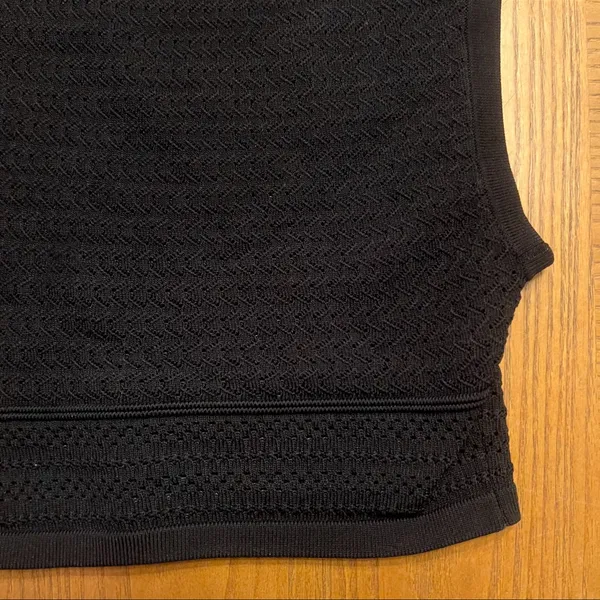 Babaton Aritzia Pointelle Stitch Stretch Sleeveless Tank Top‎ Black Size XXS - Image 10