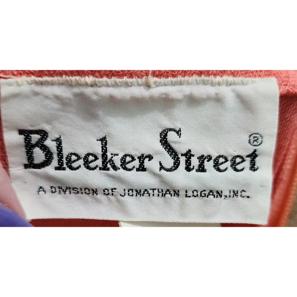 Bleecker Street Ribbed Knit Dress Mock Neck‎ Pleated Coral Midi 13 Vintage - Image 3
