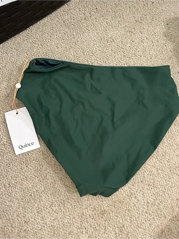 NWT Quince Italian high waist bikini bottoms palm extra small - Image 4
