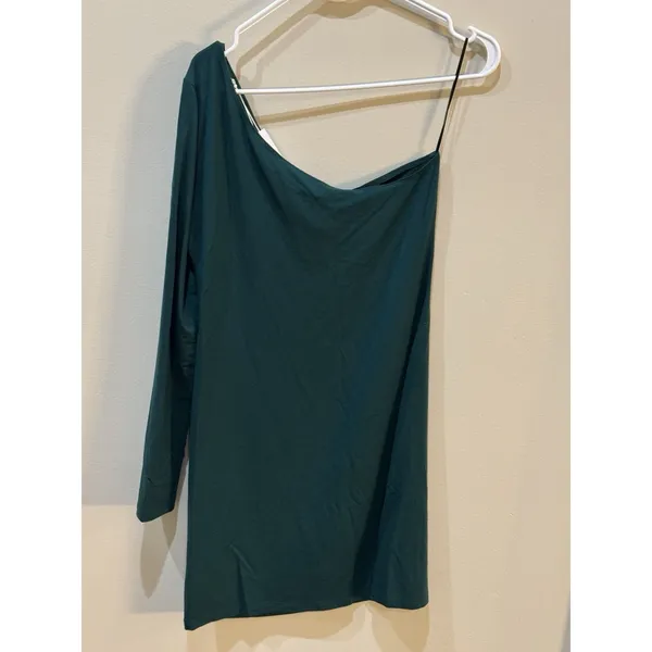 NEW Reformation Yara Asymmetrical Body-Con Minidress In Emerald Size Large - Image 4