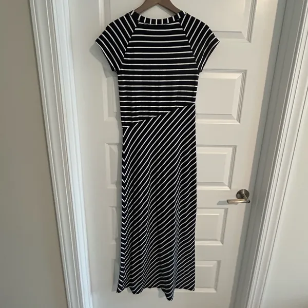 Athleta Maxi Dress Navy White Size XS - Image 10