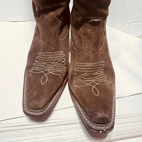 Steve Madden Womens Brown Suede Slouchy Western Cowboy Boots Pointed Toe 8.5 - Image 3