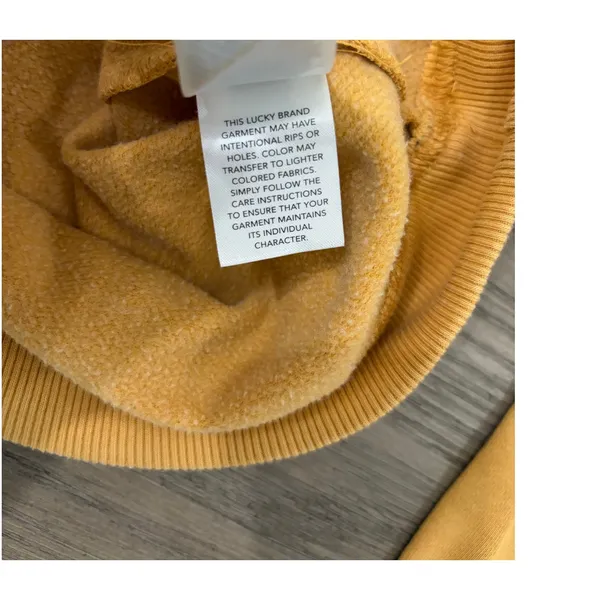 Lucky Brand Oversized Mustard Yellow Crewneck Women's Sweatshirt Size Medium - Image 5