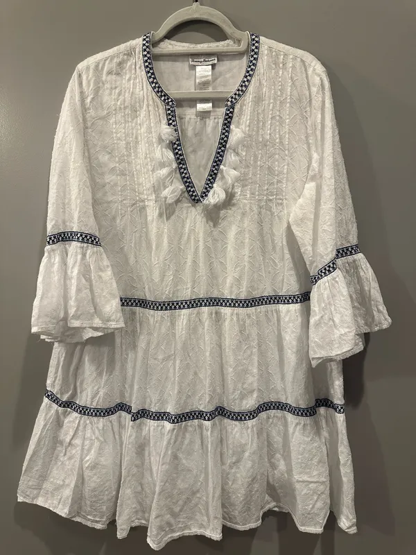 Tommy Bahama Jacquard Tiered Tassel Detail Dress - Image 4