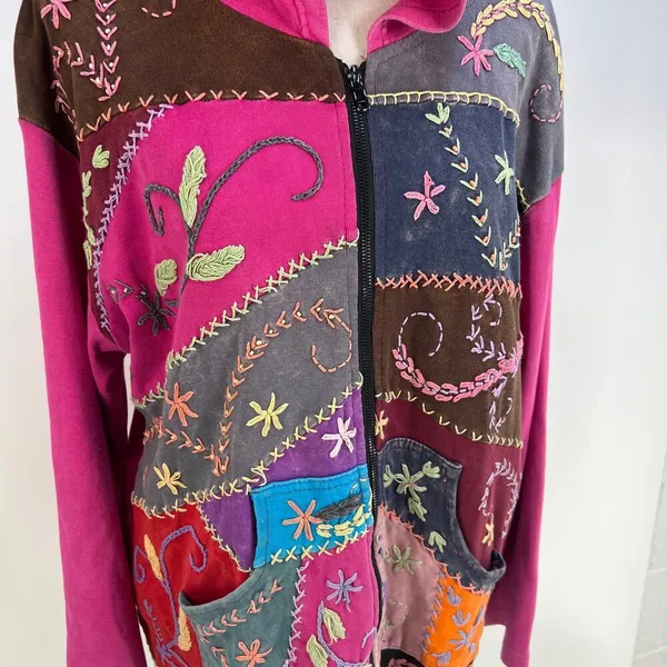 Rising Tide Vintage Hoodie Jacket Pink - Image 2