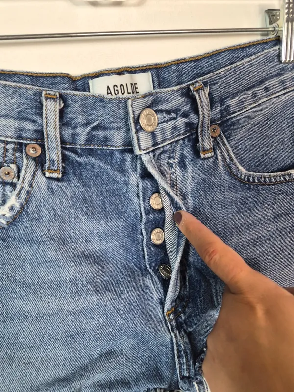 Agolde Parker Jean Shorts Button Fly 24 - Image 4