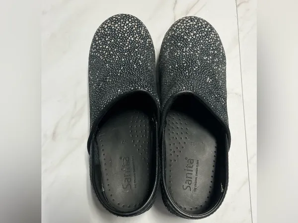 Sanita The Original Danish Clog Black Pebble Print EU 39 7.5- 8 US - Image 2