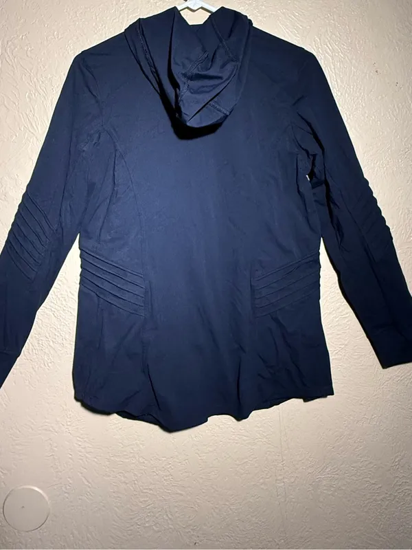 Chico's Navy Hooded Zip Jacket - Image 2