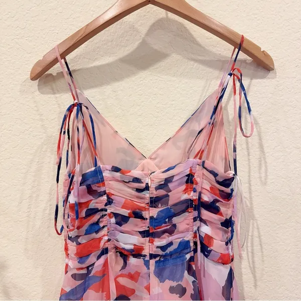 En Saison Arlie Midi Dress with Tie Straps in Blush Blue Floral Size Small NWT - Image 5