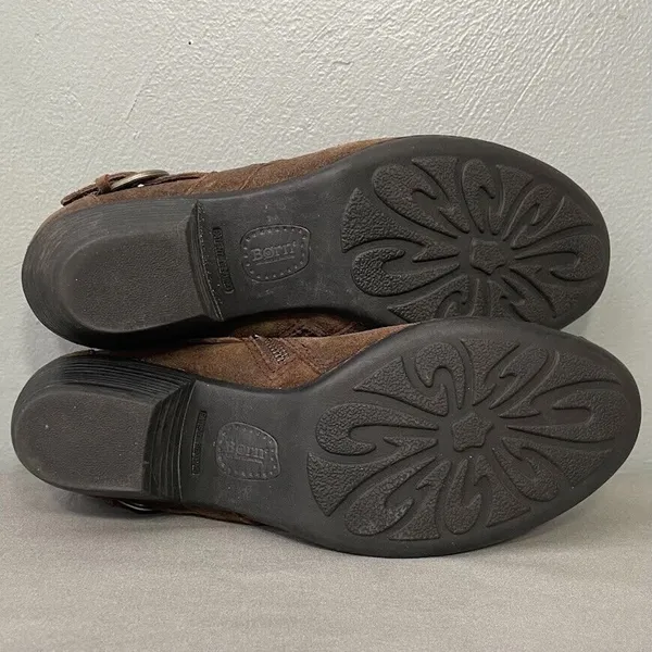 Born Booties Size 9.5 Distressed Brown Harness Western Cowgirl Boho Grunge Heels - Image 11