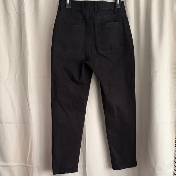 Wilfred Free Aritzia High Waist‎ Button Fly Straight Leg Black Jeans Crop Size 4 - Image 2
