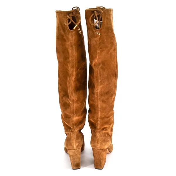 Vince Camuto Sarelia Knee High Boots Suede Brown Block Heel 7 - Image 6