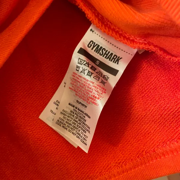 Gymshark Apollo Graphic Long Sleeve Crop Top Size Small Orange - Image 5