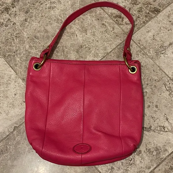 Fossil Long Live Vintage Leather Shoulder Bag SHB5054 Pink Pebbled Leather - Image 5