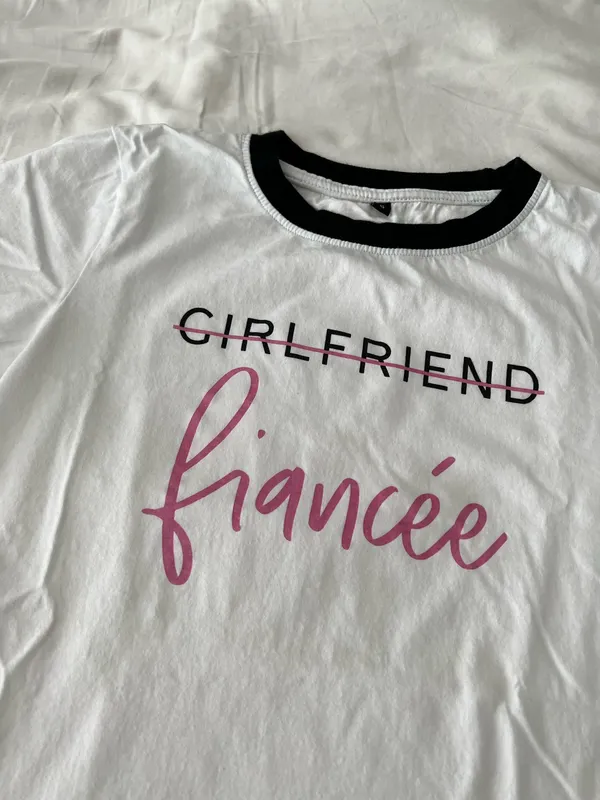 White Girlfriend To Fiancé T-Shirt - Image 2