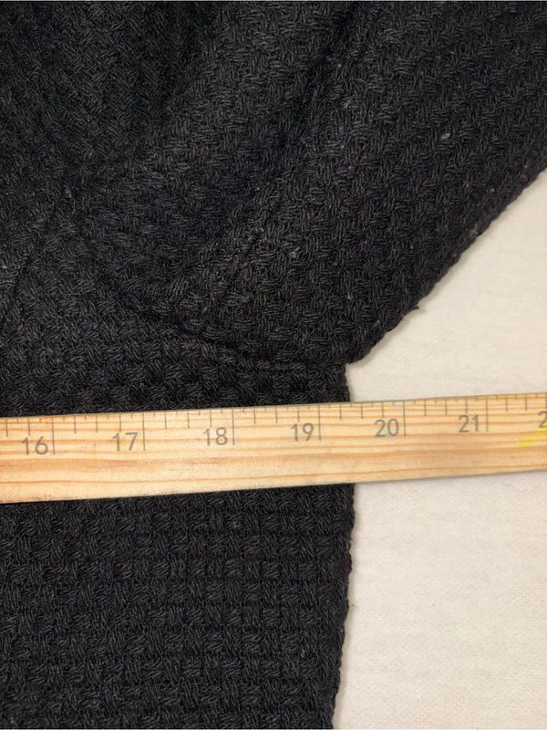 Mixit Black Textured Single-Breasted Pea Coat - Image 8