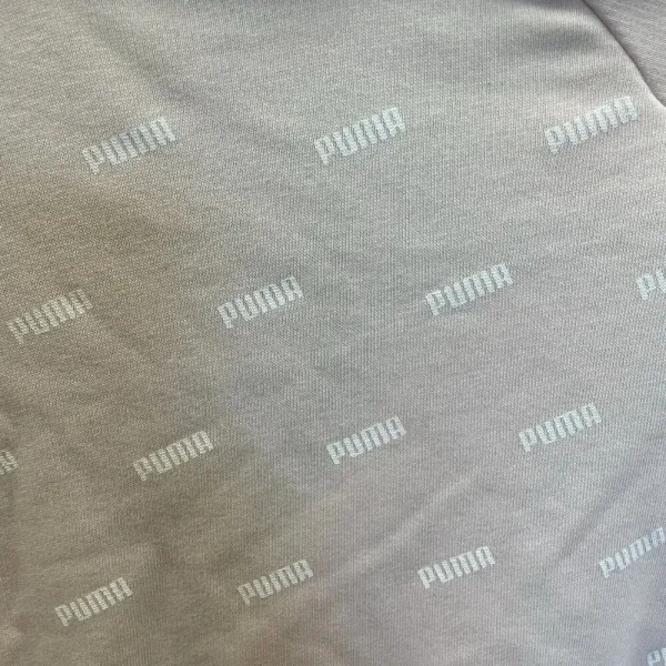 Puma Womens L Sweatshirt Peach‎ 1/2 Zip White Puma Pattern Pullover Athletic - Image 9