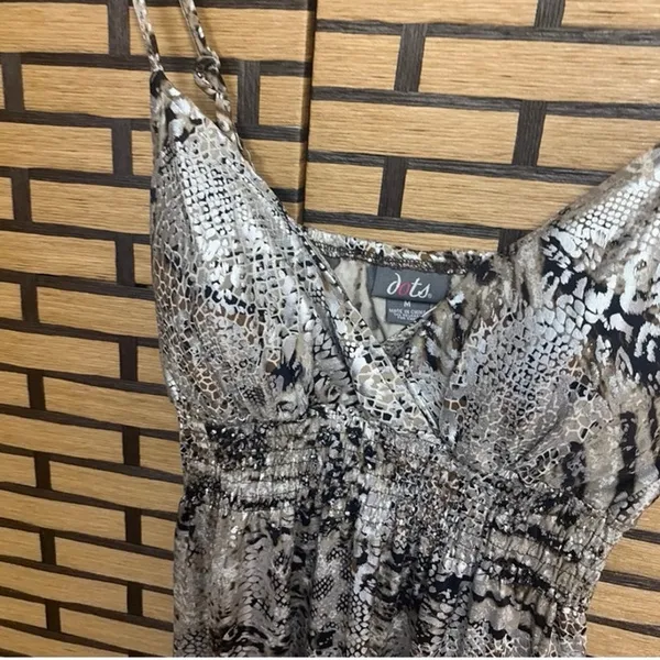 Dots Metallic Snake Print‎ Maxi Dress Size Medium - Image 4