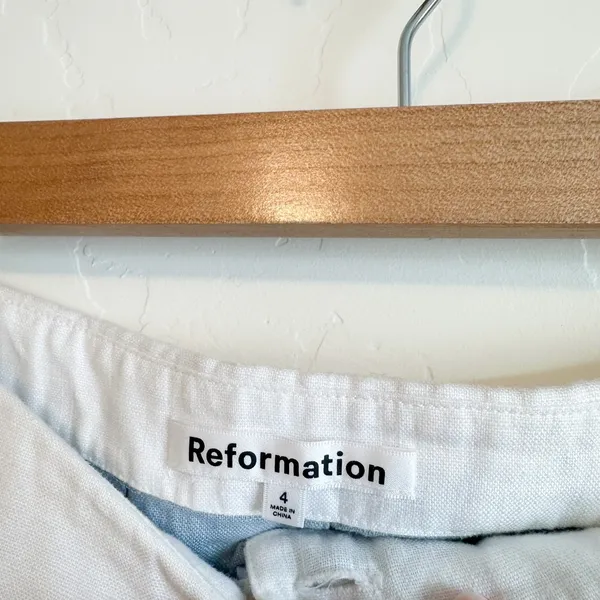 Reformation | Hailey 100% Linen Low Rise Mini Skirt in Mineral Blue‎ - Image 8