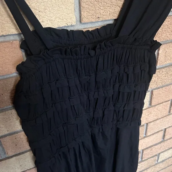 Leifnotes Anthropologie Black One Shoulder Tiered Ruffle Mini Dress Size XS NWT - Image 5